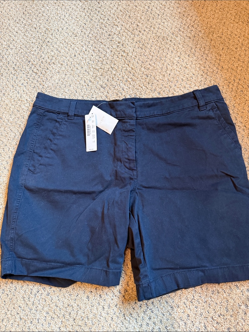 J. Crew Navy Mid-Rise Chino  Shorts